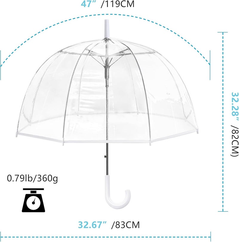 RONIARE Clear Bubble Umbrellas for Rain Large Windproof Dome Umbrella for Weddings,Prom, Graduation and Outdoor Events for Men and Women - Image 3